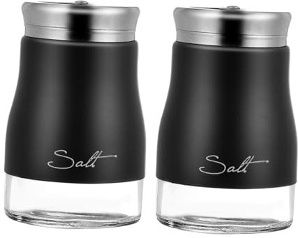 ABOOFAN 2st Glasschale Chili Streuer Gewürzdosen Glas Gewürz Vorratsbehälter Kakaostreuer Gewürz Vorratsgläser Vorratsbehälter Glas Streuer Gewürze Automatisch Flasche Rostfreier Stahl