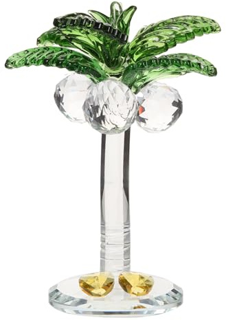 Cocotier Miniature en Cristal - Palmier décoratif en Verre - Palmier de Jardin - Modèle de Plante de Jardin - Figurine d'arbre à Noix de - Lumière de Luxe