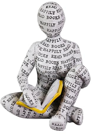 Buachois Estatua de Lectura de Mujer, Figura de Decoración para Estante, Pensamiento Abstracto Escultura, Personalizada Pintada a Mano Lectura Mal Escritorio Libros Adornos para la Decoración del