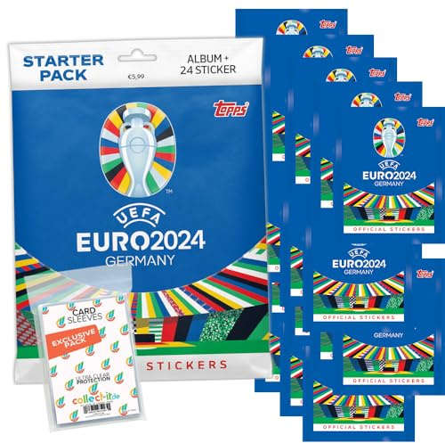 Bundle mit UEFA EURO 2024 Germany - Sammelsticker - 1 Starter + 20 Tüten + Exklusive collect-it Hüllen