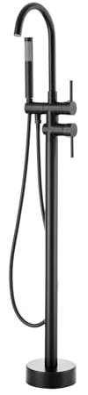 VEVOR Rubinetto per vasca da bagno indipendente, montaggio a pavimento, miscelatori per doccia, due modalità d'acqua, bocca girevole a 360°, Pulizia Scarichi Sciacquone 27,2 x 17 x 118,5 cm