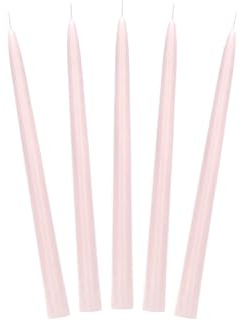 PartyDeco SKMAT-081BR Taper Candle Table Candle - Tapered Up - 24cm - Matt Dusty Rose - Pack of 10 - Perfect for Weddings, Home, Decorating