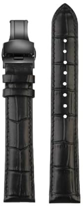 SpaRcz Accessori per orologi a catena lunga in pelle di vacchetta con polso grasso esteso in vera pelle, 20mm/22mm, Farfalla Nera, 22mm
