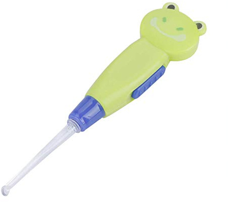 Extractor de Cera de Oídos con Linterna LED de Dibujos Animados, ABS, con Cuchara, Pinzas para el Cuidado del bebé, Cabezales de Repuesto Incluidos (4)