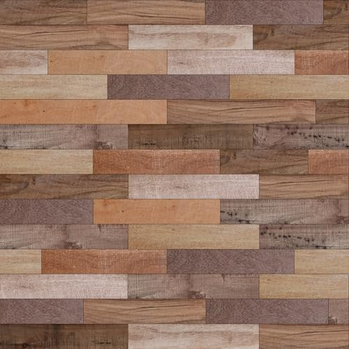 CHDITB Selbstklebende Tapete Holzoptik,Vintage Möbelaufkleber Holz,Möbelfolie Klebefolie Holz,Braun Holztapete(44x300cm) Folie Küchenschränke Holztapete,Tapete für Wand Arbeitsplatte Schubladen