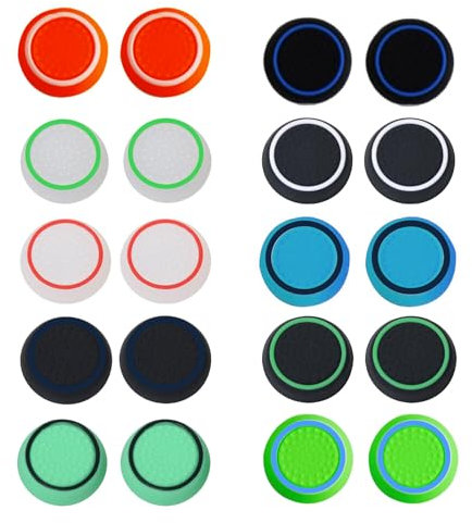 Lot de 20 Capuchons en Silicone pour Joystick PS5 et Xbox, Compatible avec Manette PS5 Chroma, DualSense Edge et Xbox Controller, Multicolore – Protection Confortable et Durable