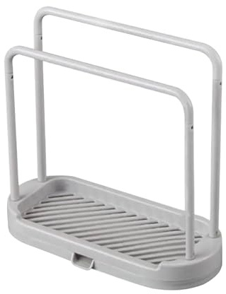 Supporto per strofinacci, supporto per strofinacci, in polipropilene, , con vassoio di drenaggio, per lavello da cucina, spugna, strofinacci, strofinacci, strofinacci