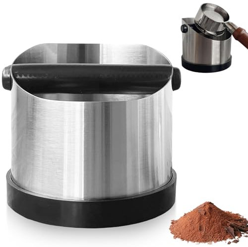 Abklopfbehälter pour Porte-Filtre: 700ML Boîte À Café en Acier Inoxydable, Boîte à Marc de Café/Porte-Filtre avec Knock Box Intégré, Récipient Professionnel pour Élimination Facile du Marc Humide