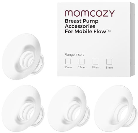 Momcozy Mobile Flow | M9 Upgrade 15/17/19/21mm Flange Insert, Original M9 Breast Pump Replacement Accessories, 4PC (15/17/19/21mm)