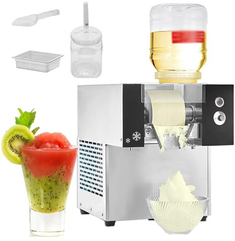 Machine à glace en flocons de neige, broyeur à glace, cône de neige, granité, dessert, machine de restauration commerciale, broyeur à glace en acier inoxydable - Vitesse réglable,100kg/h