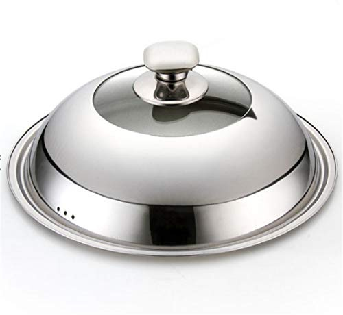 Edelstahl-Pfannendeckel, 40 cm, Universal-Wok-Abdeckung, sichtbarer Kochtopfdeckel, langlebiger Kuppelersatz für Bratpfanne und Kochtopf, Küchenzubehör