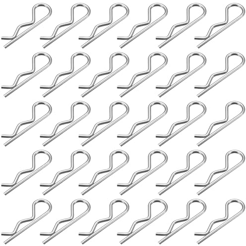 R-Splinte aus Edelstahl, 30-teiliges R-Clips-Sortiment, Splinte, Sortiment, für Bauernhof, LKW, Autos, Camper, Rasen- und Gartengeräte
