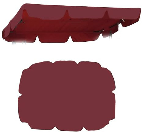 ZYXQQJ Toldo para Columpio De Hollywood 3 Plazas Cubierta Superior De Columpio De Patio, Cubierta Superior Abatible De Repuesto para Balcón Jardín(Burgundy)