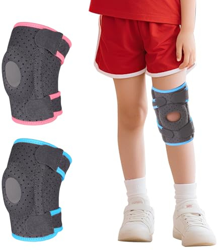Yasdyri Kids Knee Brace for Children Kids Knee Support for Sports Football Running Cycling Gymnastics Girls and Boys 1 PCS (Blue)