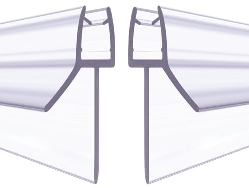 2Pcs Bath Shower Screen Door Seal Strip for 4-6mm Glass - Covers up to 23mm Gap - Transparent Shower Door Seal Replacement with 100cm Adjustable Length (Straight)