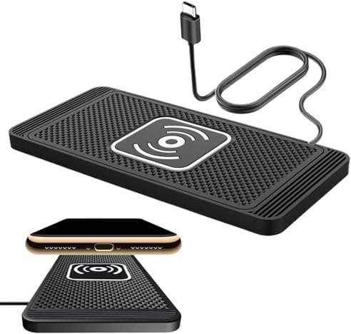 Chargeur sans Fil Voiture | Chargeur Téléphone Voiture sans Fil - Support Recharge Détection Automatique Antidérapant Câble 99cm Montage Console Centrale