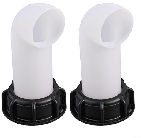 Zilimontt Per IBC Contenitore Adattatore Beccuccio di Uscita 90 Gradi Serbatoio di Acqua Pioggia Accessori 60mm Materiale PP Bianco per Barili di Stoccaggio Acqua e Sistemi di Raccolta Dell'acqua