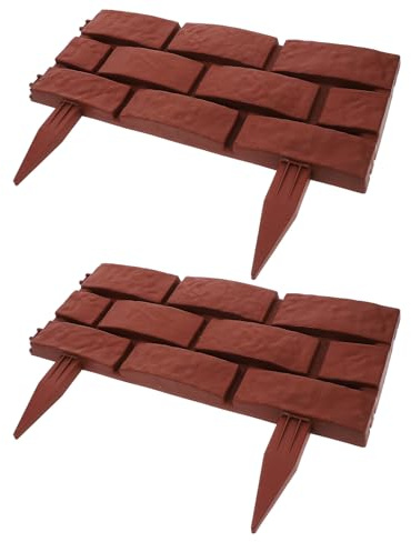 Toddmomy 2 Pièces Bordure de Jardin Plastique Effet Pierre Lot de Panneaux Résistants Aux Intempéries Clôture Décorative pour Parterres de Fleurs et Patios Contrôle du Sol et Délimitation