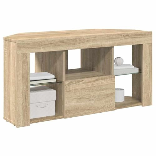 vidaXL Meuble TV LED d'angle 100 x 40 x 50 cm Chêne Sonoma