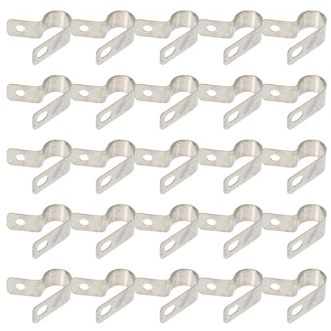 CONGARTENO Clip per Cavi Elettrici in Lega di Alluminio 10 MM Morsetti a Vite Tipo R per Gestione Cavi Set da 100 Pezzi per Fissaggio Luci Esterne e Cablaggio Interno