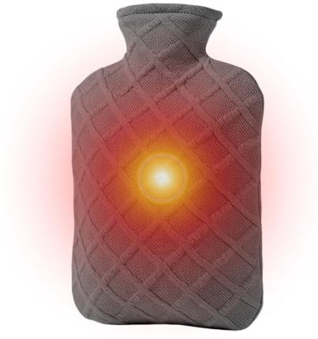 Värmeflaska Med Fodral 1,2 L Han Värmepåse | Läcktät Avtagbar 4-6 Timmars Värmeisolering med Fodral för Rygg Axel Ben Händer Vinter Resa Skola Barn Camping