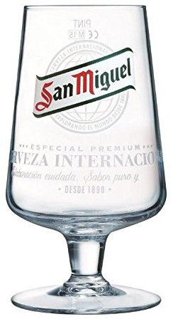 TUFF LUV Original Verre à Bière San Miguel de Marque - Verre Chalice Demi-Pinte (284 ML - 10 oz)
