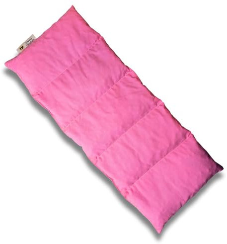Franzis Nähstube 50x20cm Kirschkernkissen Rosa in 100% Baumwolle I Körnerkissen Kirschkern 50x20 für Mikrowelle I Wärmekissen, Kirschkernkissen, Nackenwärmekissen