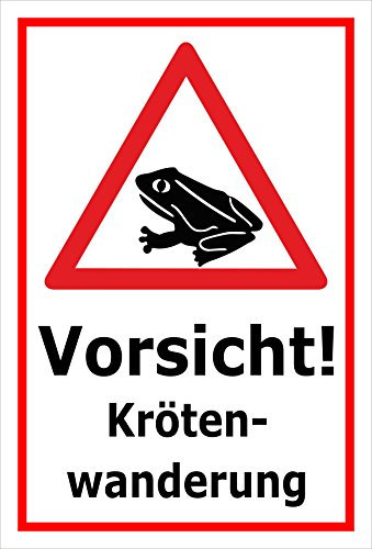 Melis-Folienwerkstatt Schild Kröten-Wanderung - 30x20cm - Bohrlöcher - 3mm Hartschaum – 20 VAR S00359-101-B