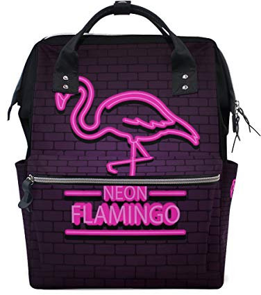 MONTOJ Neon Flamingo Canvas-Reisetasche Campus-Rucksack One Size 10