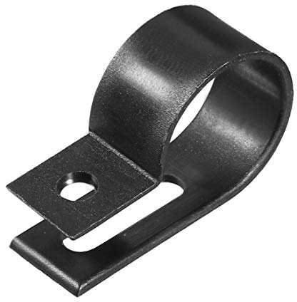 sourcing map 50Pcs Nylon R-Type Clamp Organizer Cord Clips for Wire Management Fit Cable Dia 15-19mm R19 Black