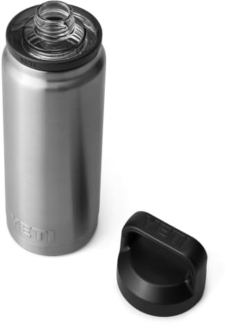 YETI Rambler Trinkflasche 26 oz (769 ml) Stainless Steel – Edelstahl Trinkflasche, Wasserflasche Sport mit Chug–Verschluss, isolierte Sportflasche