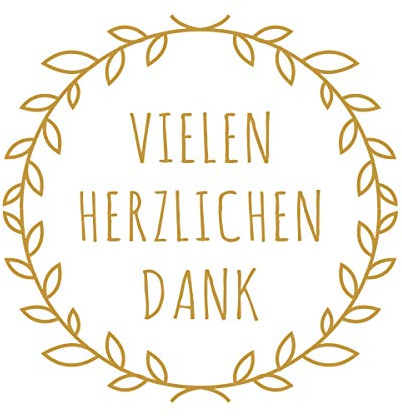 Super Idee 90 kleine runde Aufkleber Vielen Herzlichen Dank 4cm Durchmesser Selbstklebende Sticker für Hochzeit Taufe Kommunion Geburtstag Gastgeschenke give-Away Deko Feste Geschenke Präsente