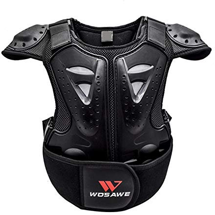 Hamaio Gilet D'armure pour Enfants, Enfants Corps Moto, pour Veste Protection Moto Cross Scooter Patinage Skate Snowboard Homme Ou Femme Protections Poitrine (Noir)