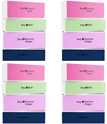 WELLGRO nagelfilblock – med 4 olika ytor vardera, 1. Filer, 2. Ta bort kanterna, 3. Mattering, 4. Polering – valbara mängder, antal: 16 stycken