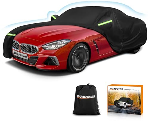 Car Cover for BMW Z4 E85 E86 E89 G29 Z4 M40i Coupe Roadster 2002-2023 Z4 Automobiles, Waterproof 420D Oxford Cover Outdoor Full Car Covers with Zipper Windproof Heavy Duty All Weather (Black) | 420D Oxford with Cotton Lining Waterproof Outdoor All Weather Full Cover for Coupe Roadster
