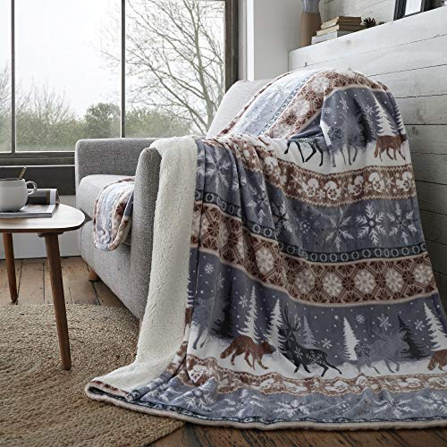 Nordic Scandi Hygge Winter Warm Taupe Natural Extra Extra Large XXL Faux Fur Sherpa Fleece Throw