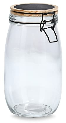Zeller 19495 Vorratsglas m. Bügelverschluss, 1500 ml, Kiefer, ca. Ø 11,5 x 21,5 cm, Aufbewahrung, Glasbehälter, Vorratsdose