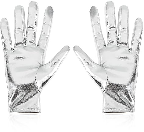 Yolev Women's Shiny Metallic Gloves Halloween Cosplay Costume Gloves 20's Fancy Flapper Evening Accessories for Women