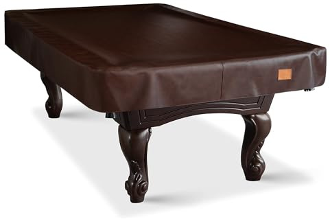 BEARCOVER Heavy Duty Leatherette Billiard Pool Table Cover, Waterproof & Tearproof Cover for Pool Table 7/8/9FT 8Feet-Chestnut