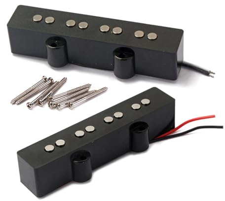 4-saitiger Jb Bass Tonabnehmer Gmb07, Offener Pickup, Schwarz | Metall, Satz mit Schrauben und Federn, für Bassgitarre mit 4 Saiten, Steg Hals Ausführung