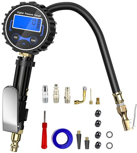 Gvolatee reifendruckprüfer geeicht, druckluft reifenfüller, luftdruckprüfer, kompressor zubehör, reifendruckfüller, digitaler reifendruckmesser, luftprüfer, luftdruckmesser fahrrad, druckluftprüfer