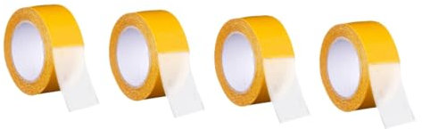 Gatuida 4 Rollen Doppelseitiges Gewebeklebeband dickes klebeband double sided tape Dekor Teppichband doppelseitiges Klebeband Teppichklebeband schmücken Teppichkleber Gelbes Papier