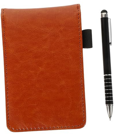 STOBOK Notizblock Haushaltsnotizbuch Kompaktes Liniertes Taschennotizbuch Mit Metallstift Braun Praktisches Schreibheft Für Büro Und Reise