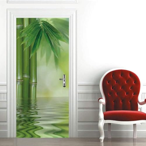 Türtapete Selbstklebend 3D Spa-Bambuspflanze 90 X 200 Cm Türposter - Abnehmbar Fototapete Türfolie Poster Tapete Türaufkleber Für Tür, Wohnzimmer, Schlafzimmer, Küche Und Bad - Türwandaufkleber-7A2N2