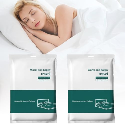 Lenzuola Monouso da Viaggio Set 2 Confezioni Hotel Non Tessuto Lenzuola e Getta Disposable Bed Sheets (220×240 cm)