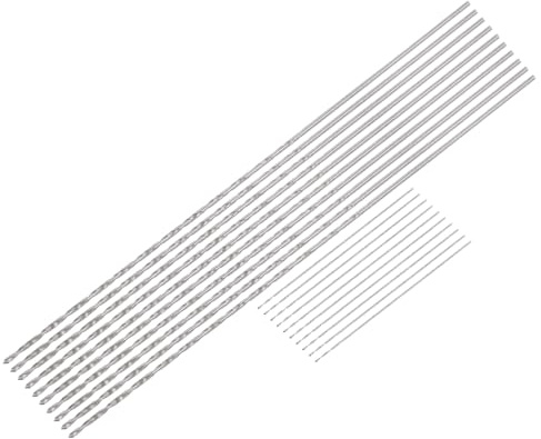QUARKZMAN 20tlg. HSS Bohrer-Set, Ø 0,3 mm 0,6 mm Mini-Mikro-Spiralbohrer, Gerader Schaft Extra langer Metallbohrer 100 mm für Aluminiumlegierung