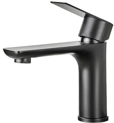 Grifo de baño Grifo mixto de agua fría de acero inoxidable 304 para grifo de lavabo Mezclador de baño, negro, sin manguera