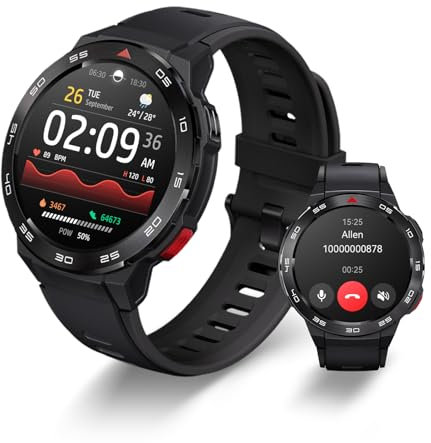 Mibro GS Pro Smart Watch 1.43 Bluetooth Call Text, GPS Sport Watch for 5ATM Waterproof, Fitness Tracker with Heart Rate Sleep Monitor, Step Counter, Running for iOS Android