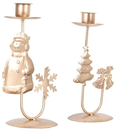 OUNONA Set mit 2 Rustikalen Weihnachtskerzenhaltern für Die Weihnachtsdekoration Zu Hause