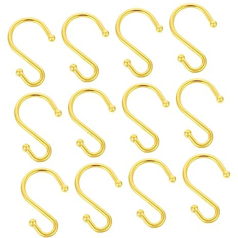 WOONEKY 12stücke Vorhangringe Aus Zinklegierung S-förmige Haken Für Dusche Und Fenster Zubehör Zur Befestigung Von Vorhängen